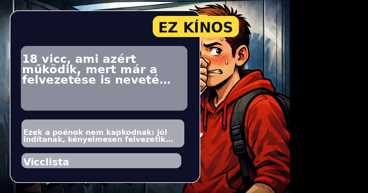 Vicclista jól felvezetett, csattanós poénokkal