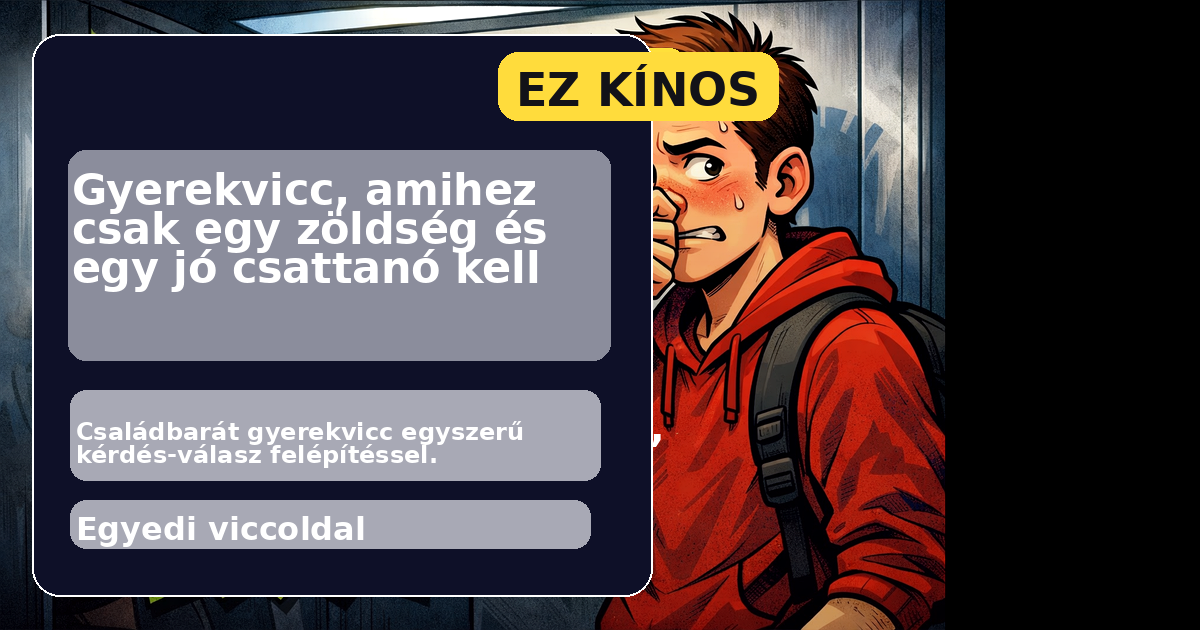 Gyerekvicc zöldséges illusztrációval