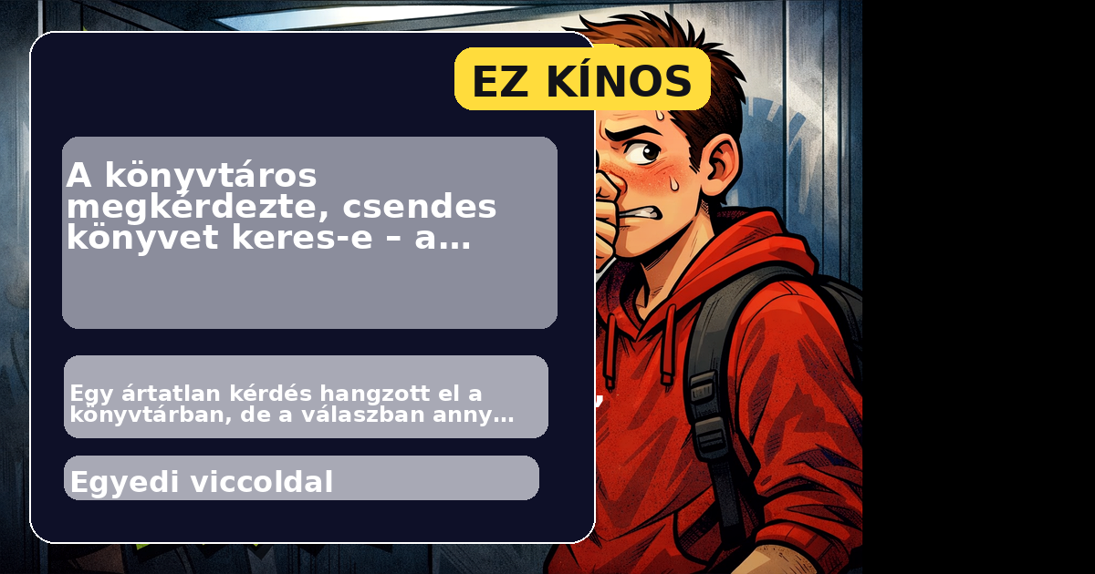 Hétköznapi vicc könyvtári jelenettel