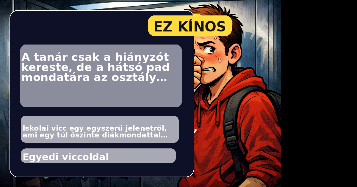 Iskolai vicc névsorolvasásról és hátsó padról