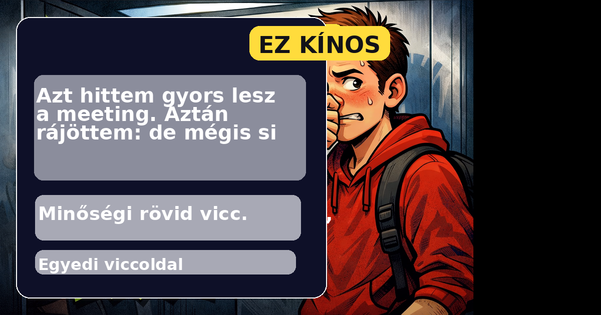 Azt hittem gyors lesz a meeting. Aztán rájöttem: de mégis si