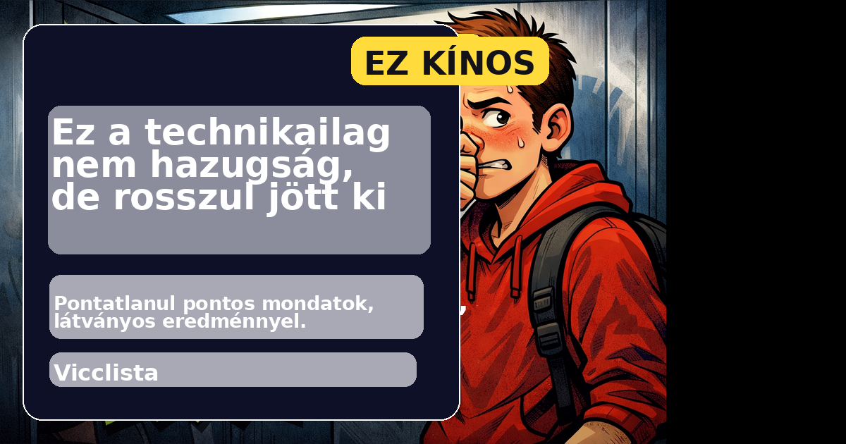 Ez a technikailag nem hazugság, de rosszul jött ki Discover képe